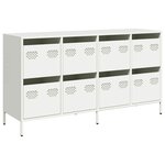 vidaXL Buffet blanc 135x39x73 5 cm acier laminé à froid