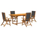 vidaXL Ensemble à manger de jardin 5Pièces bois d'acacia solide textilène