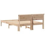 vidaXL Cadre de lit avec tête de lit Marron 140 x 190 cm Pin massif