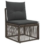 vidaXL Ensemble de canapé de jardin 4 Pièces Gris et Gris foncé polyrotin