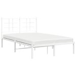 vidaXL Cadre de lit métal sans matelas et tête de lit blanc 120x200 cm
