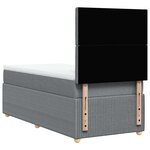 vidaXL Sommier à lattes de lit avec matelas Gris clair 100x200cm Tissu