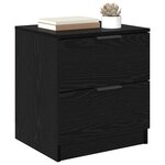 vidaXL Cabinet de chevet avec tiroir 2 Pièces Chêne noir 45 x 39 x 50cm