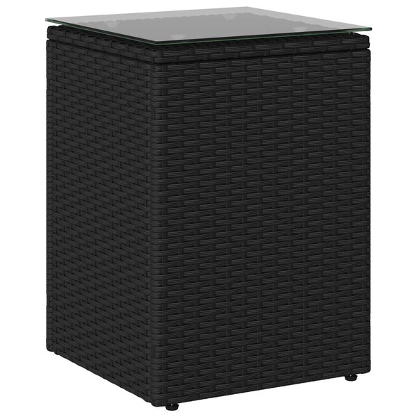 vidaXL Table d'appoint Noir polyrotin