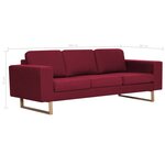 vidaXL Ensemble de canapé 2 Pièces Tissu Rouge bordeaux