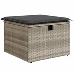 vidaXL Salon de jardin 6 Pièces avec coussins gris clair résine tressée