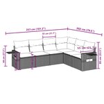 vidaXL Salon de jardin 6 Pièces avec coussins noir résine tressée