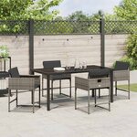 vidaXL Ensemble de salle à manger pour jardin 5 Pièces Gris polyrotin