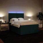 vidaXL Sommier à lattes de lit et matelas Vert foncé 140x200cm Velours