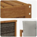 vidaXL Ensemble de canapés d'extérieur 6 pc Naturel et gris clair