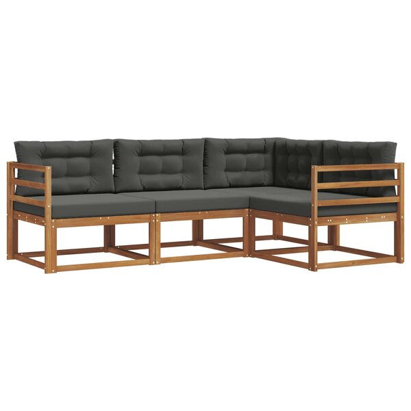 vidaXL Ensemble de canapés d'extérieur 4 pc Naturel et Anthracite