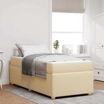 vidaXL Cadre de lit avec matelas avec matelas Crème 90 x 200 cm tissu