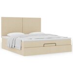 VidaXL Cadre de lit ottoman avec matelas crème 180x200 cm tissu