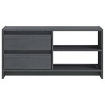 vidaXL Meuble TV Gris 80x31x39 cm Bois de pin massif