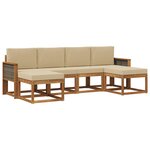 vidaXL Ensemble de canapés d'extérieur 6 pc Naturel et Beige Polyester