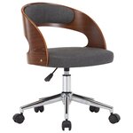 vidaXL Chaise pivotante de bureau Gris Bois courbé et tissu