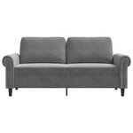 vidaXL Canapé à 2 places Gris foncé 140 cm Velours
