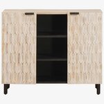 vidaXL Buffet avec étagère Finition Lavage Blanc 90 x 33 x 75 cm