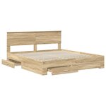 vidaXL Cadre de lit Chêne Sonoma 200 x 200 cm Bois d'ingénierie