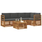 vidaXL Ensemble de canapés d'extérieur 6 pc Naturel et Anthracite