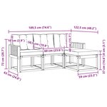 vidaXL Ensemble de canapés d'extérieur 4 pc Naturel et Beige