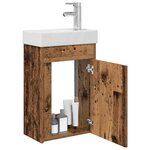 vidaXL Meuble de salle de bain avec robinet Bois ancien