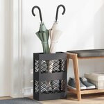 vidaXL Porte-parapluie avec stockage Noir 28 x 12 x 41 cm Métal
