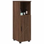 vidaXL Cabinet de salle de bain avec porte Chêne brun 30 x 35 x 95 cm