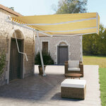 vidaXL Auvent automatique sur pied 600x350 cm Jaune/Blanc