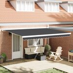 vidaXL Store manuel rétractable Anthracite 450x300 cm