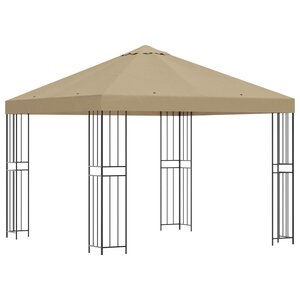 vidaXL Pavillon 3 x 3 m Beige Polyester et Acier 190 gsm