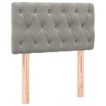 vidaXL Tête de lit à LED Gris clair 80x7x78/88 cm Velours