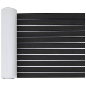 vidaXL Tapis de bateau Rayé Gris foncé et blanc 240 x 60 cm EVA