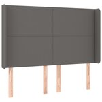 vidaXL Sommier à lattes de lit matelas LED Gris 140x200 cm Similicuir