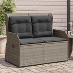 vidaXL Banc de jardin Gris polyrotin