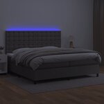 vidaXL Sommier à lattes de lit avec matelas et LED Gris 200x200 cm
