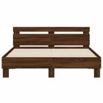 vidaXL Cadre de lit avec tête de lit et LED chêne marron 140x190 cm