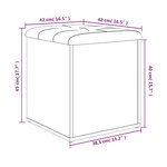 vidaXL Banc de rangement Blanc 42x42x45 cm Bois d'ingénierie