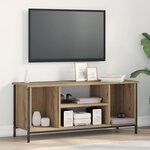 vidaXL Meuble TV Chêne artisanal Bois reconstitué  Métal 102 x 35 x 45 cm