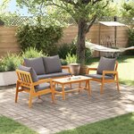 vidaXL Ensemble bistrot avec coussin 4 Pièces Marron Bois d'Acacia Massif