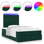 vidaXL Cadre de lit ottoman avec matelas vert foncé 120x190 cm velours