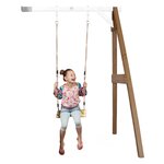 AXI Portique mural en bois Marron Blanc 1 balançoire 160x171x207cm