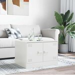 vidaXL Table basse blanc 67x50x44 cm acier
