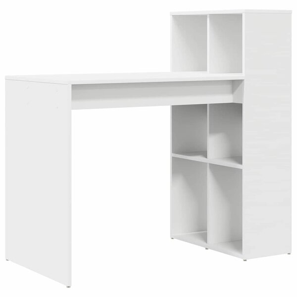 vidaXL Bureau avec étagère Blanc 108 x 55 x 103.5 cm Bois d'ingénierie