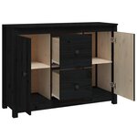 vidaXL Buffet Noir 100x35x74 cm Bois massif de pin
