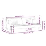 vidaXL Canapé-lit avec accoudoirs noir tissu