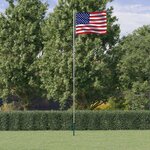 vidaXL Drapeau des États-Unis et mât 6 23 m Aluminium