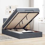 vidaXL Lit ottoman avec matelas gris foncé 120x190 cm velours