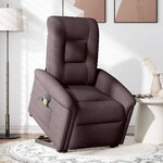 vidaXL Fauteuil inclinable de massage électrique Marron foncé Tissu