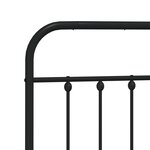 vidaXL Cadre de lit métal avec tête de lit/pied de lit noir 140x190 cm